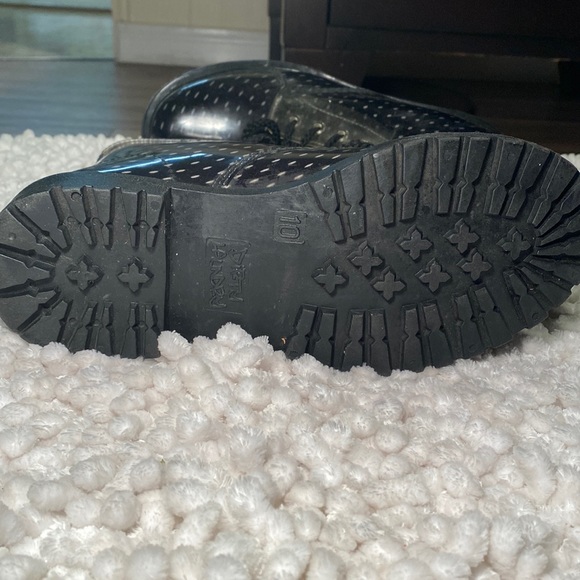 Dirty Laundry Polka Dot Jelly Combat Rain Boots Lace  Up Women’s size 10 - Picture 4 of 9